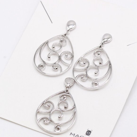 MACKECH MEXICO STERLING SILVER CUT OUT NOS PENDANT SET - Picture 4 of 5